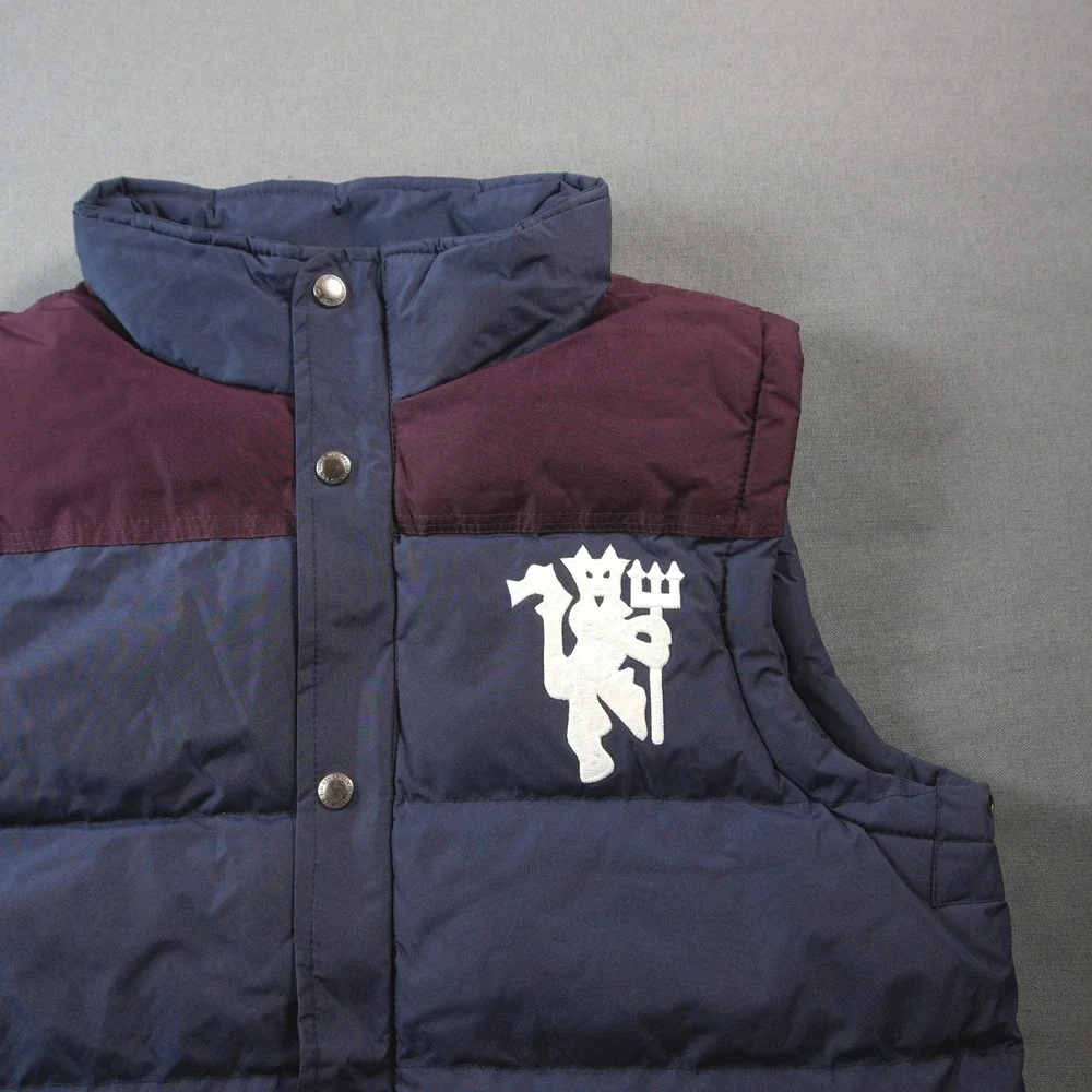 Manchester United Big Devil Logo Prep Football Men Puffer Vest L Premier League